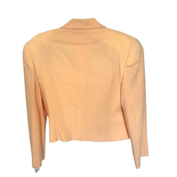 Vintage Jones New York Wool Blazer 80s Cropped Bolero Jacket Butter Yellow USA - Picture 3 of 10